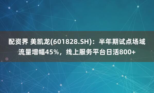 配资界 美凯龙(601828.SH)：半年期试点场域流量增幅45%，线上服务平台日活800+